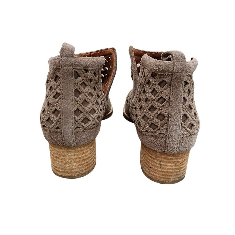 Jeffrey Campbell Taggart Suede Laser Cut Ankle Boots Taupe 9.5 Worn Once - Picture 5 of 6